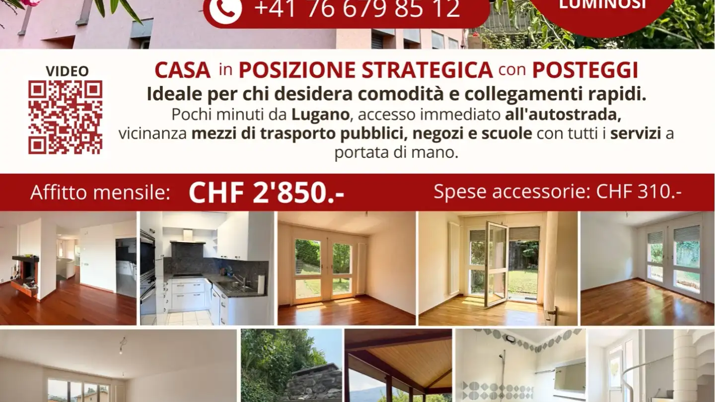 Maison individuelle à louer - Via Kosciuszko 6, 6943 Vezia