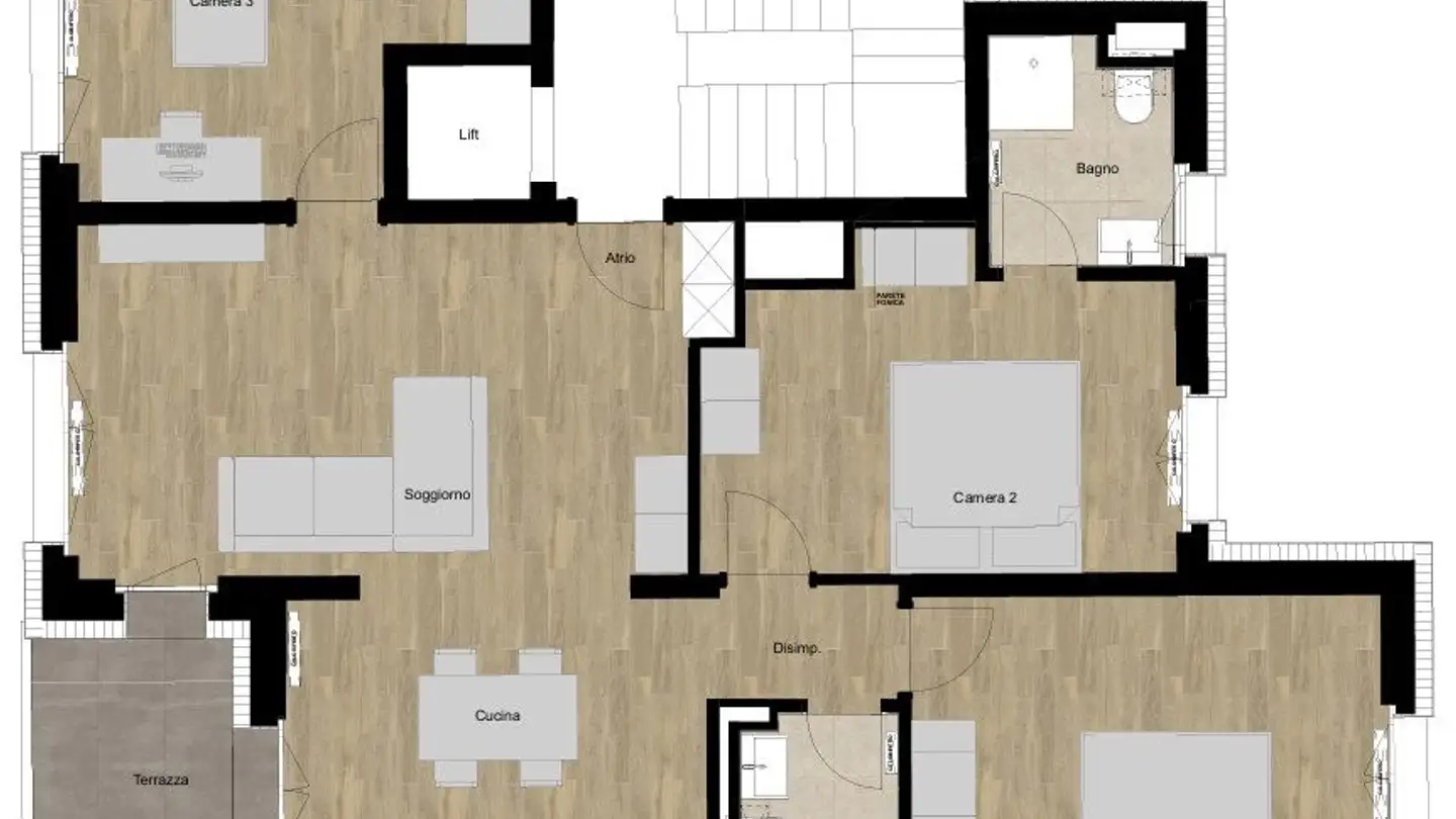 Apartment for rent - Via Adolfo E Oscar Torricelli 25, 6900 Lugano