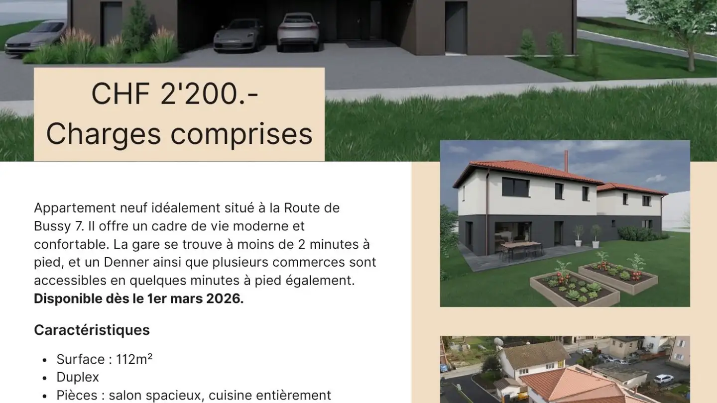 Wohnung mieten - Route De Bussy 7, 1482 Cugy FR