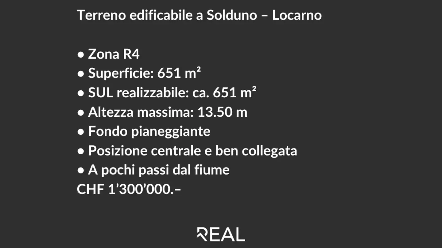 Constructible plot for sale - 6600 Locarno