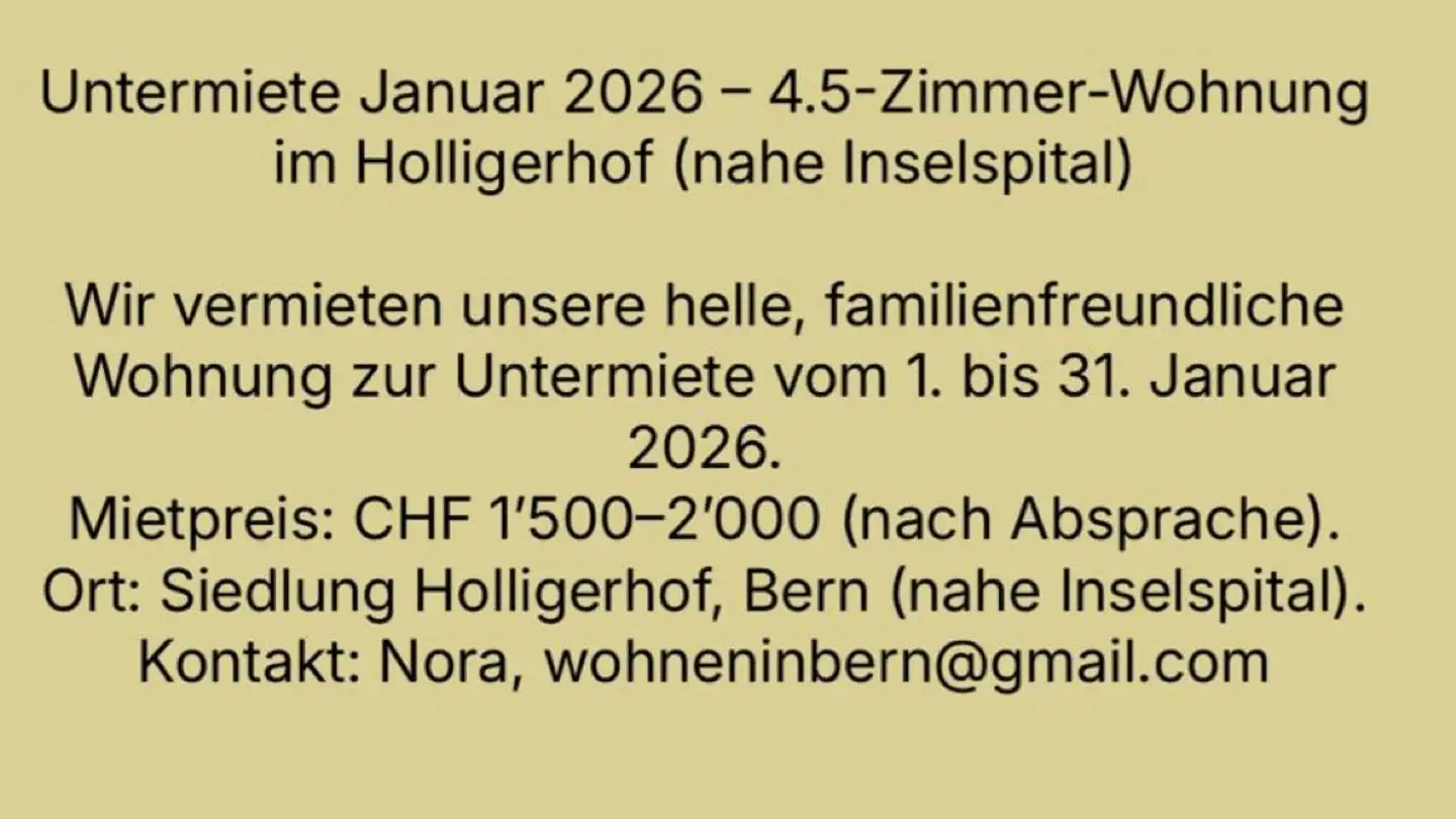 Wohnung mieten - Holligerhof, 3008 Bern
