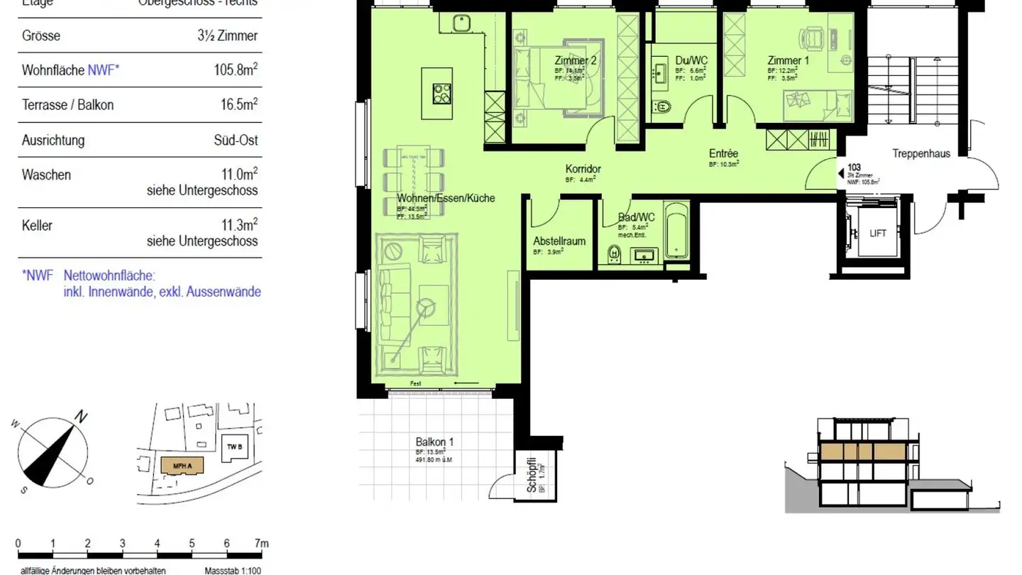 Appartement à louer - Riedstrasse 11, 8352 Elsau - Photo 2