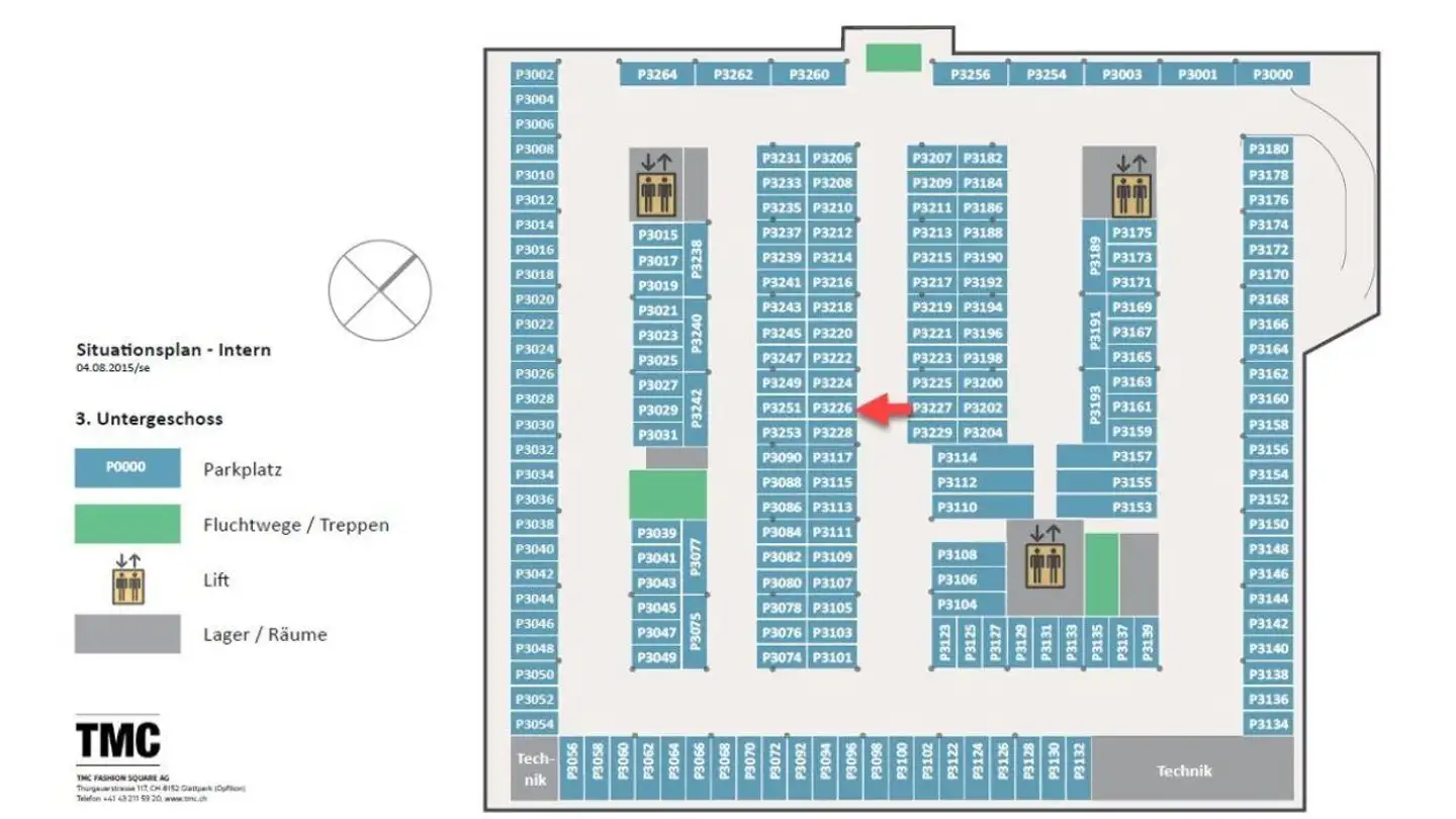 Underground parking space for rent - Thurgauerstrasse 117, 8152 Glattpark (Opfikon)