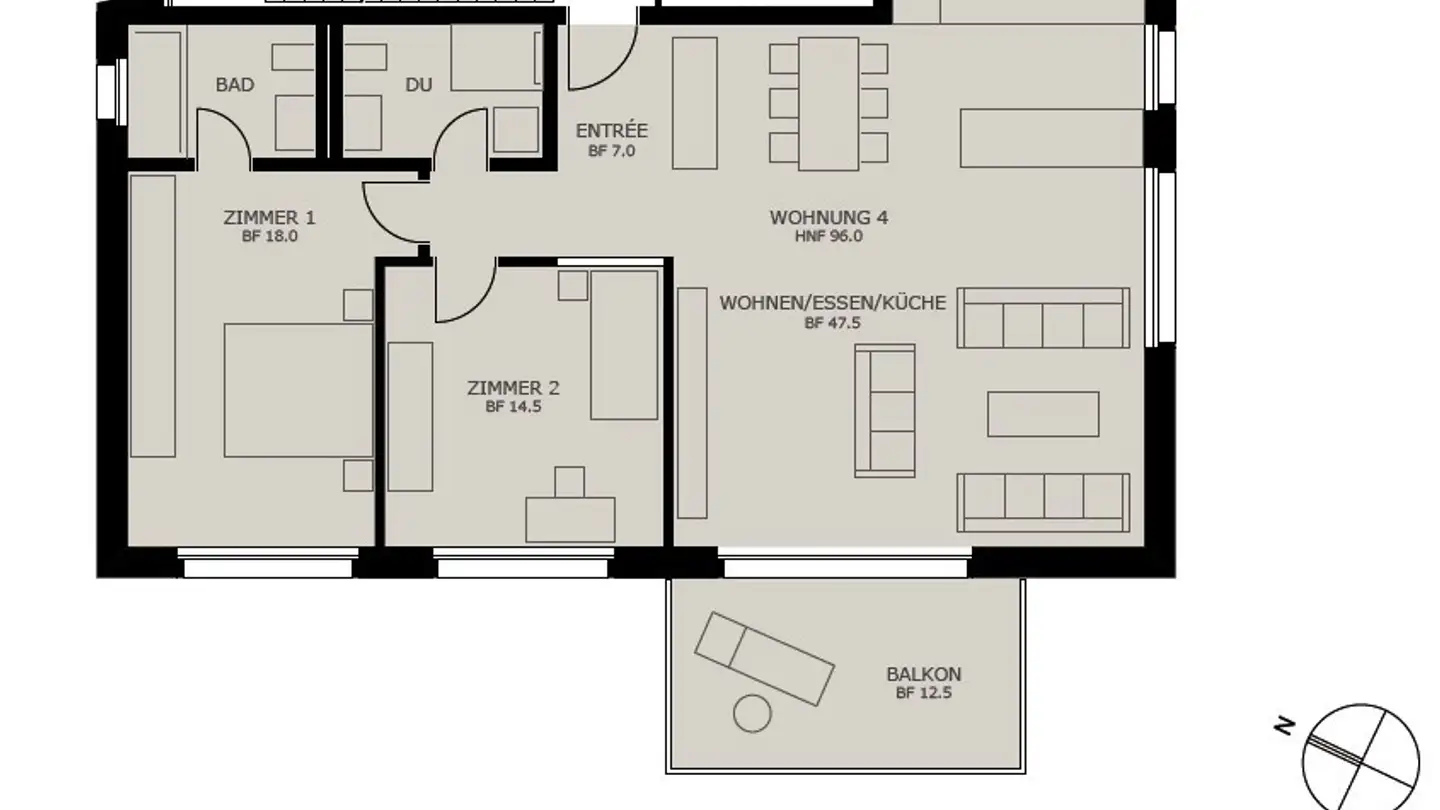 Wohnung mieten - Dorfstrasse 71, 8906 Bonstetten - Foto 4