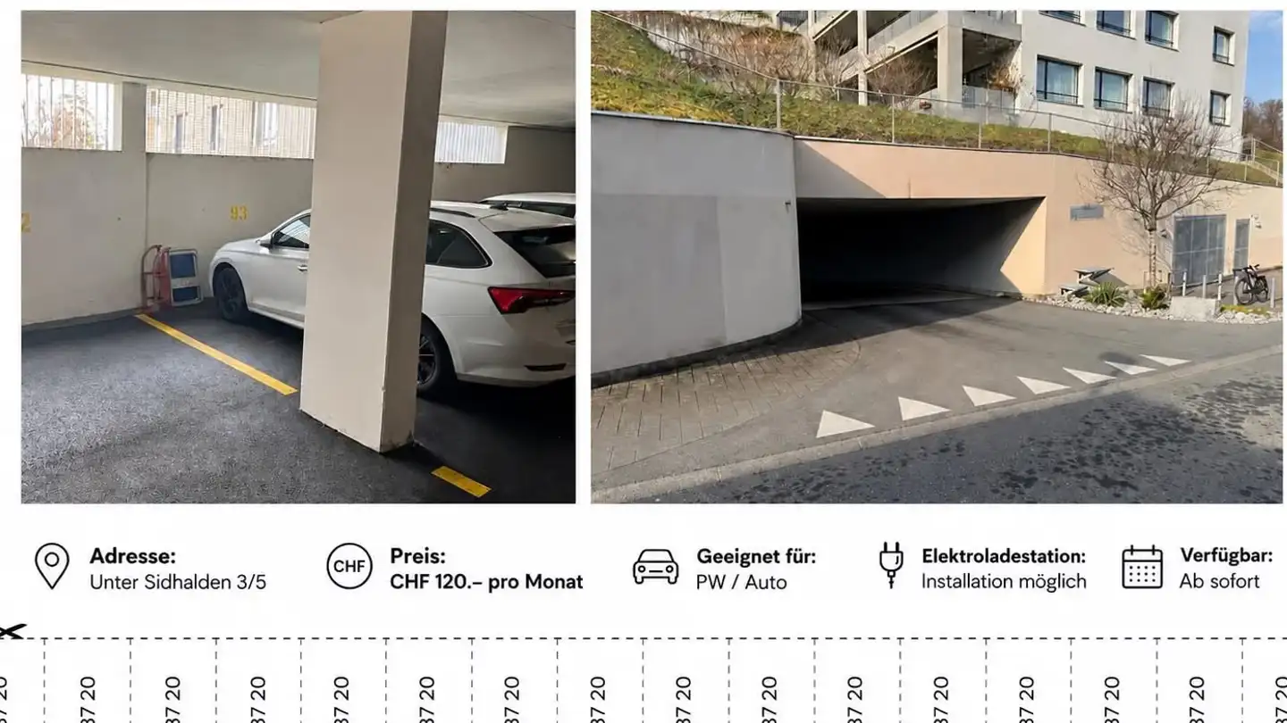 Tiefgaragenstellplatz mieten - Unter Sidhalden 3, 6010 Kriens - Foto 3