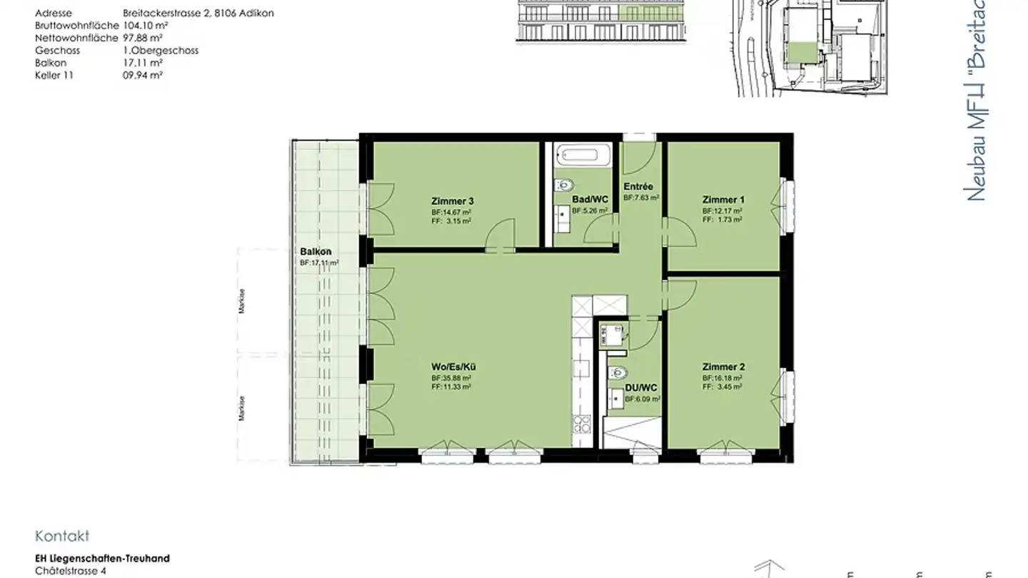 Appartamento in affitto - Breitackerstrasse 2, 8106 Adlikon b. Regensdorf - Foto 3