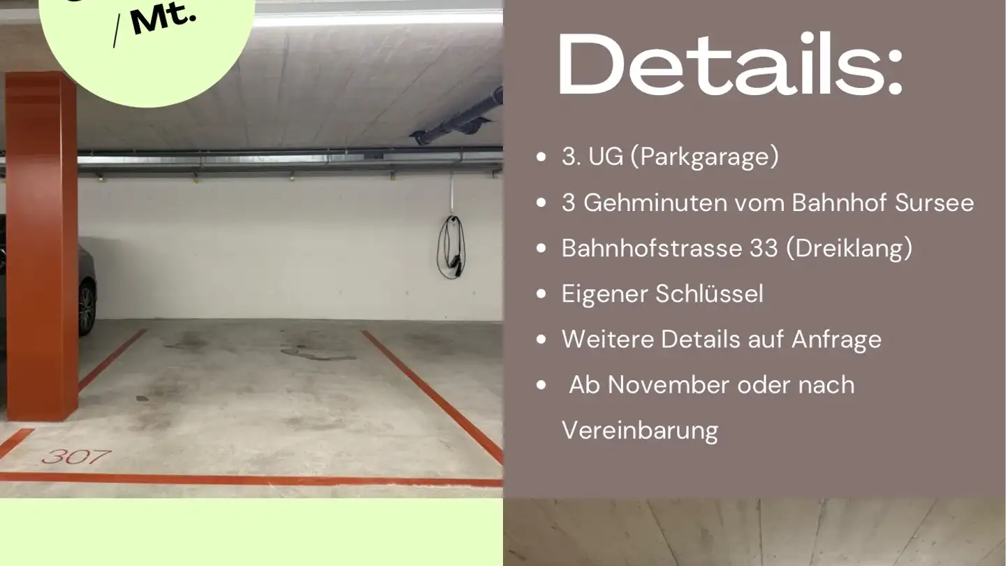 Parcheggio sotterraneo in affitto - Bahnhofstrasse 33, 6210 Sursee