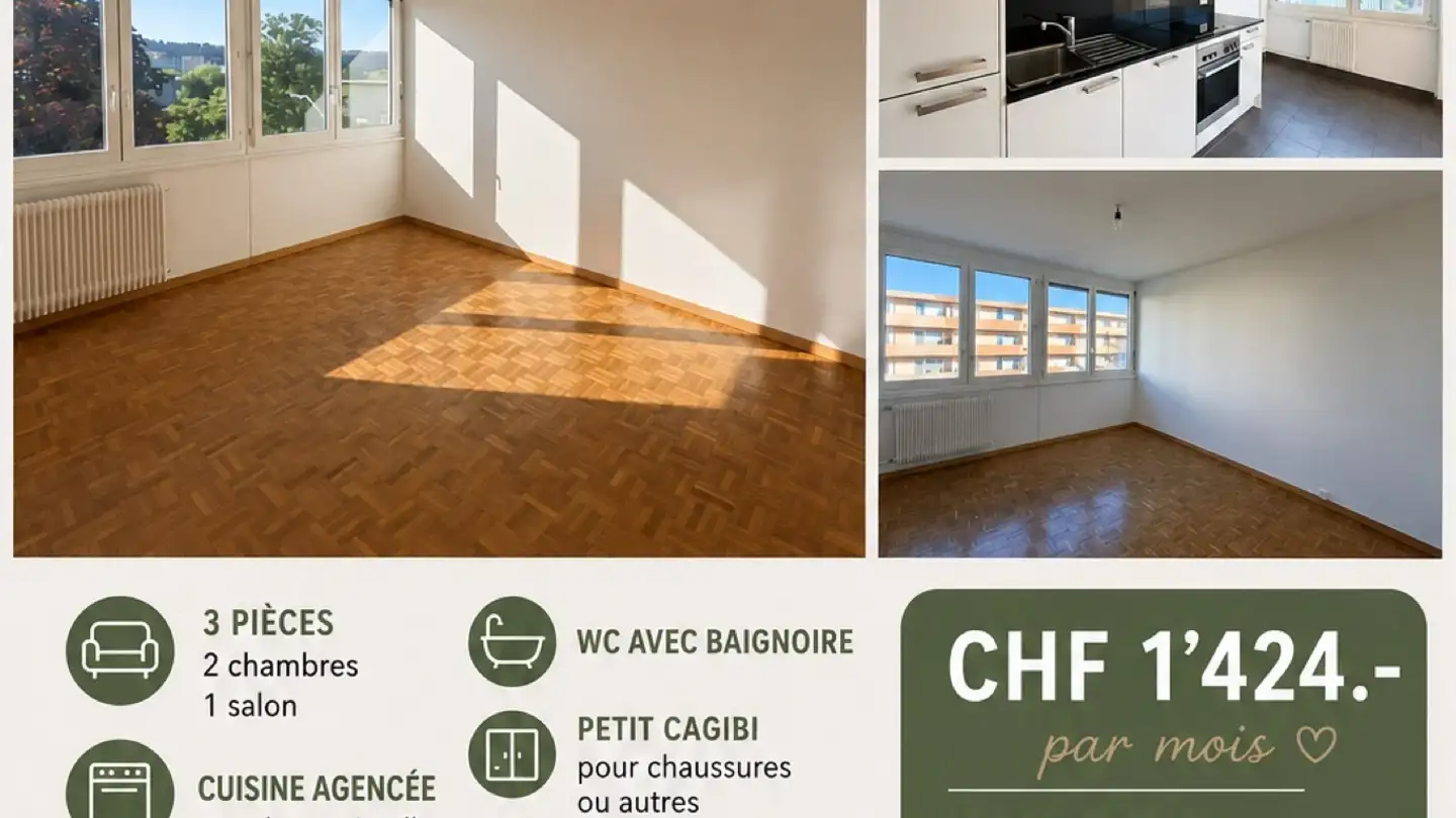 Wohnung mieten - 1400 Yverdon-les-Bains