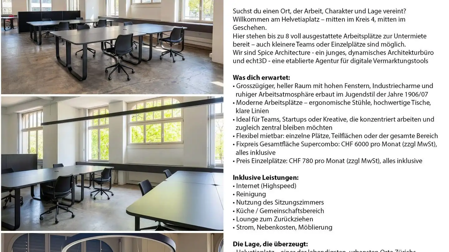 Bureau à louer - Molkenstrasse 15, 8004 Zürich