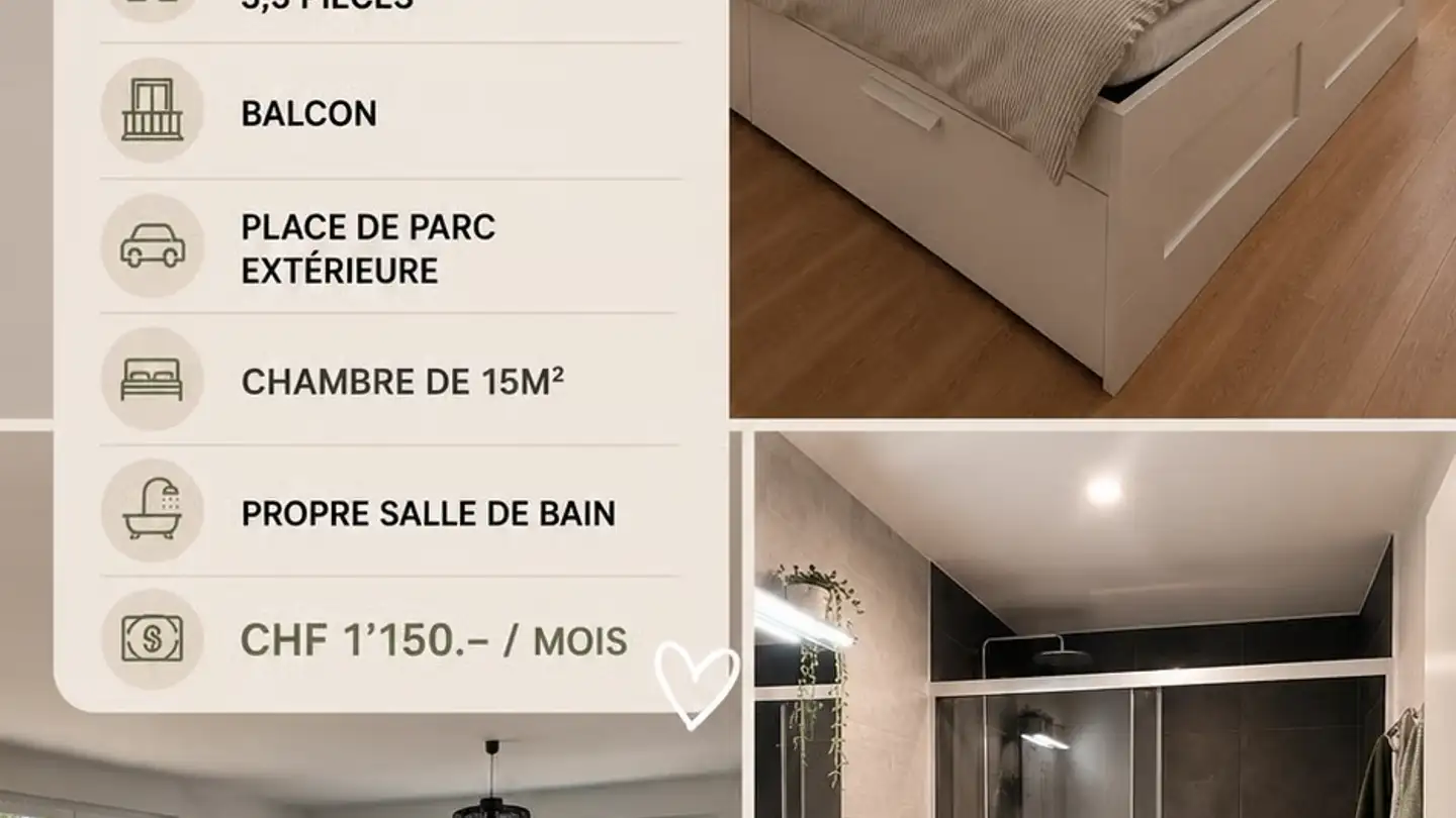 Chambre à louer - 1306 Daillens