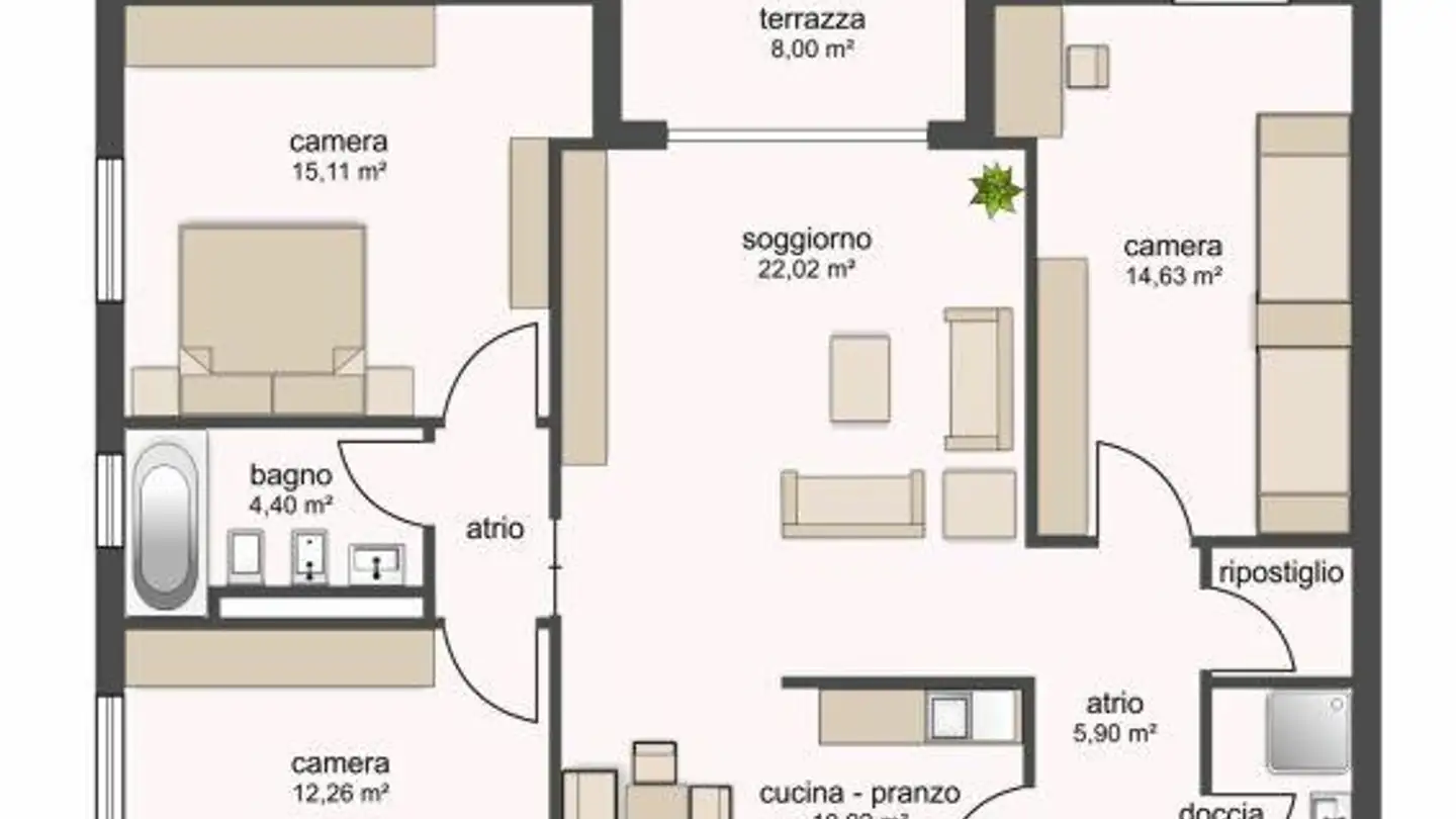 Apartment for rent - Via Ghitello 4a, 6834 Morbio Inferiore - Photo 3