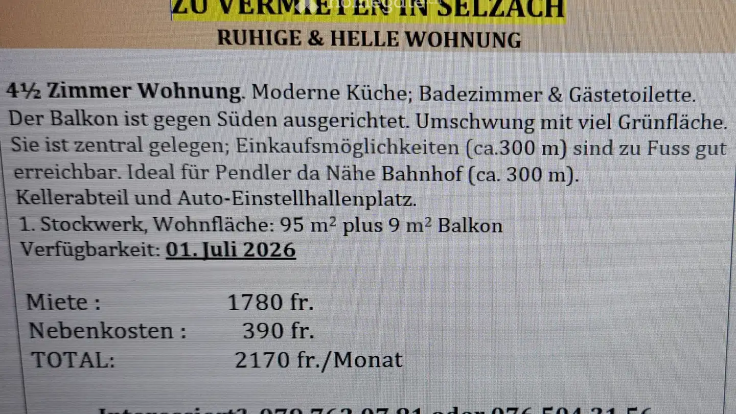 Apartment for rent - 2545 Selzach