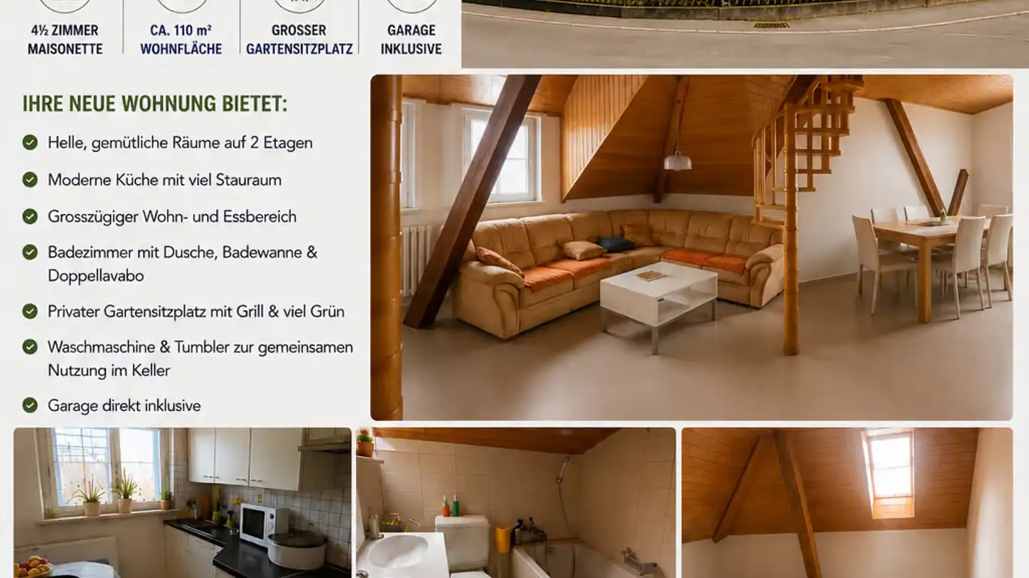 Attic flat for rent - Zurlaubenstrasse 14, 5630 Muri AG