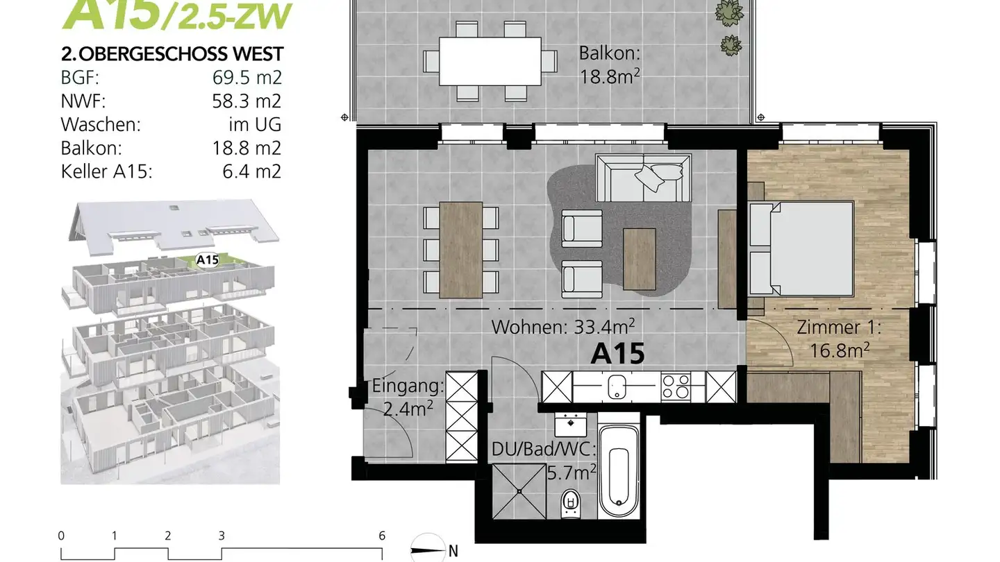 Wohnung mieten - Rütihubelweg 2, 3634 Thierachern - Foto 2
