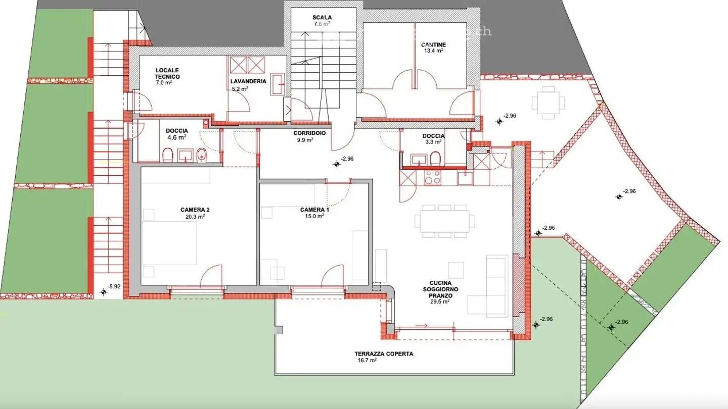 Wohnung mieten - Via Al Roccolo 15, 6900 Massagno