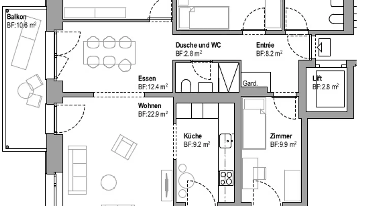 Wohnung mieten - Guisanstrasse 83, 9010 St. Gallen