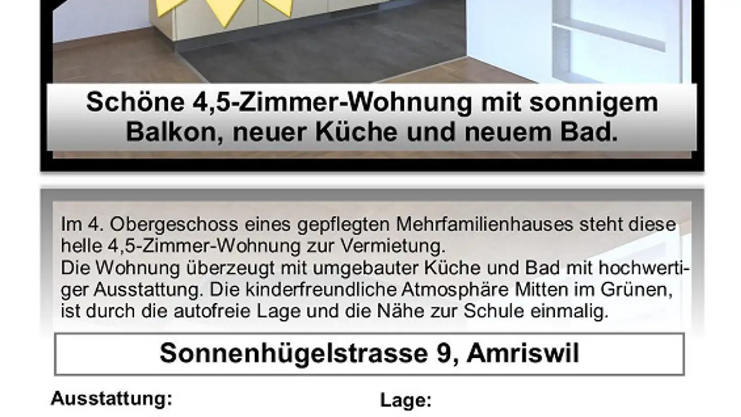Appartement à louer - Sonnenhügelstrasse 9, 8580 Amriswil