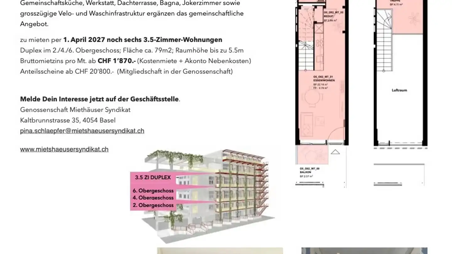 Apartment for rent - Münchackerstrasse, 4133 Pratteln