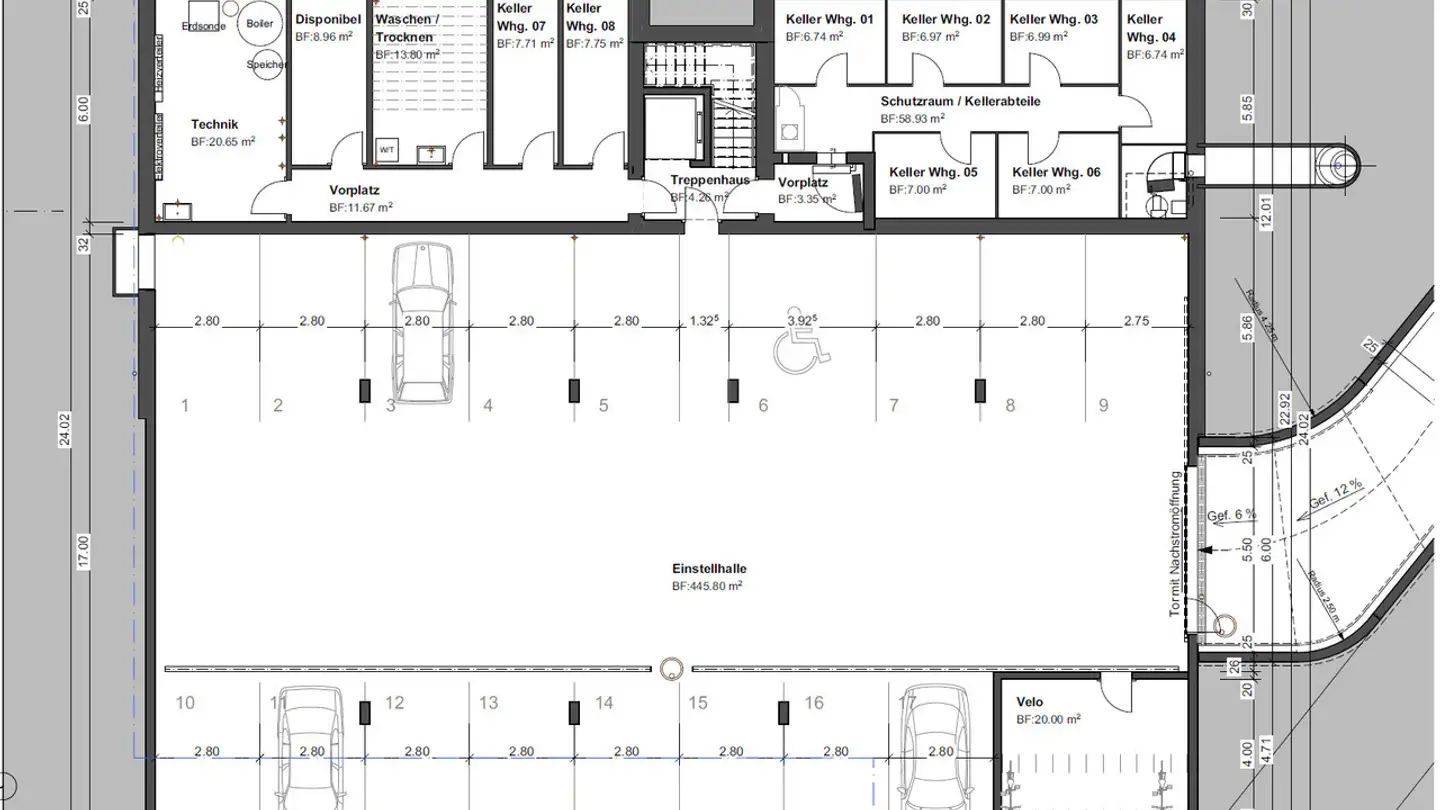Tiefgaragenstellplatz mieten - Sägeweg, 2545 Selzach