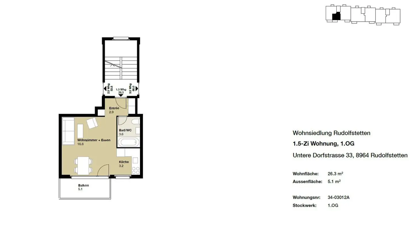 Appartamento in affitto - Untere Dorfstrasse 33, 8964 Rudolfstetten