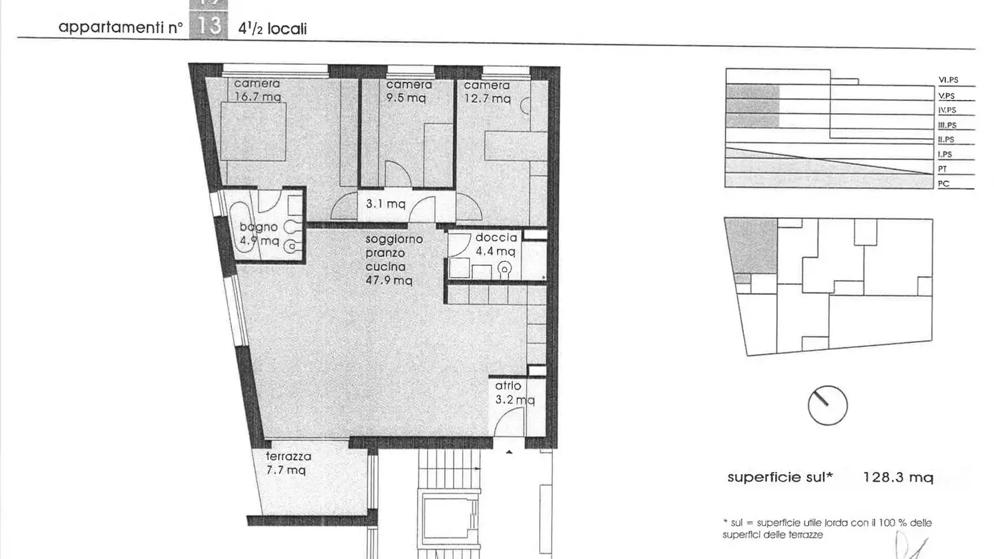 Wohnung mieten - Via San Gottardo 84, 6900 Massagno - Foto 2