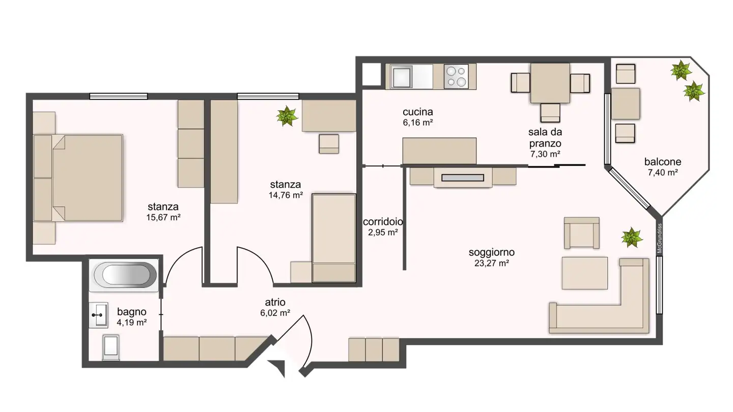 Appartement à louer - Via Pizzo Di Claro 19a, 6500 Bellinzona