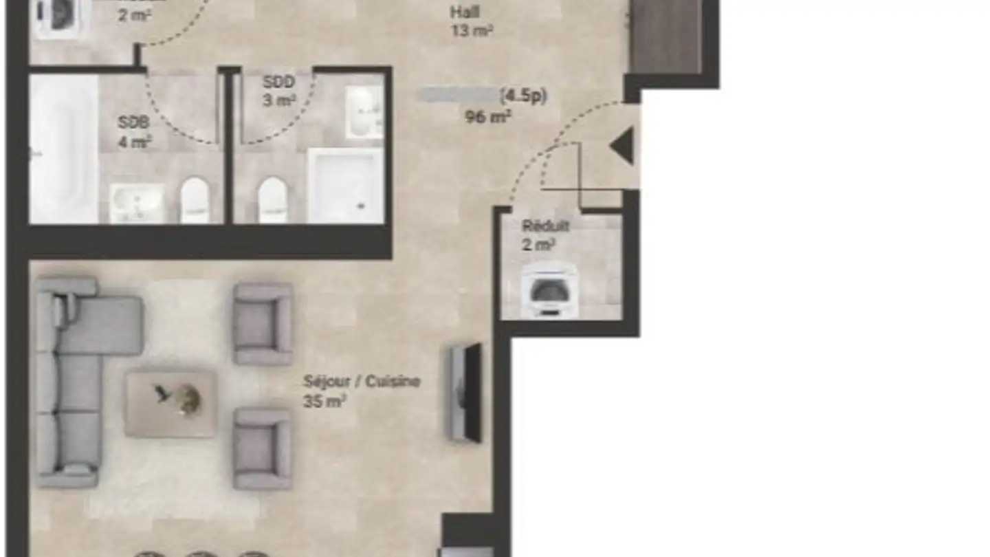 Wohnung mieten - Allée Des Prés Du Record, 1040 Echallens - Foto 3