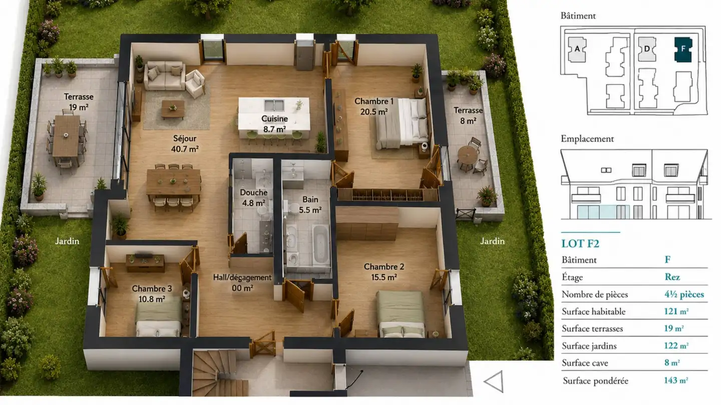 Appartement à vendre - Lavigny, 1175 Lavigny