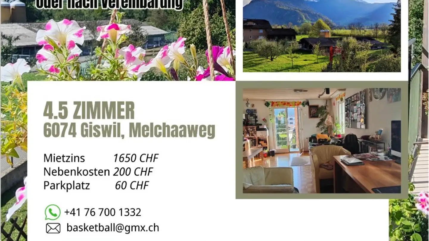 Appartement à louer - Melchaaweg, 6074 Giswil