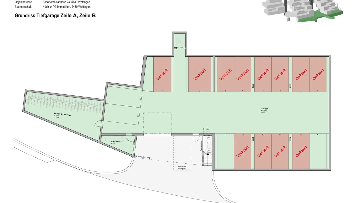 Single garage for sale - Schartenfelsstrasse, 5400 Baden