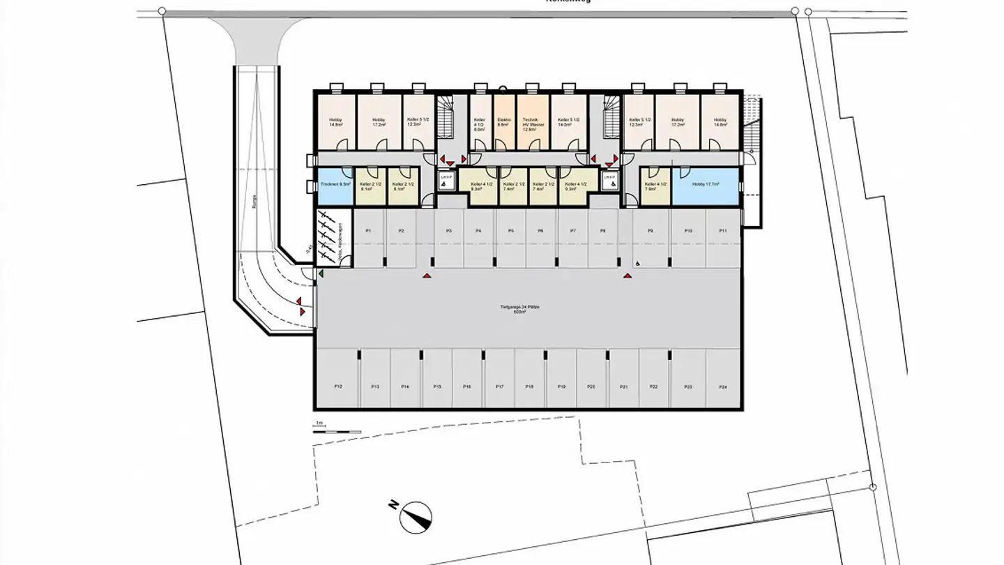 Underground parking space for rent - Kohlenweg 7, 5303 Würenlingen