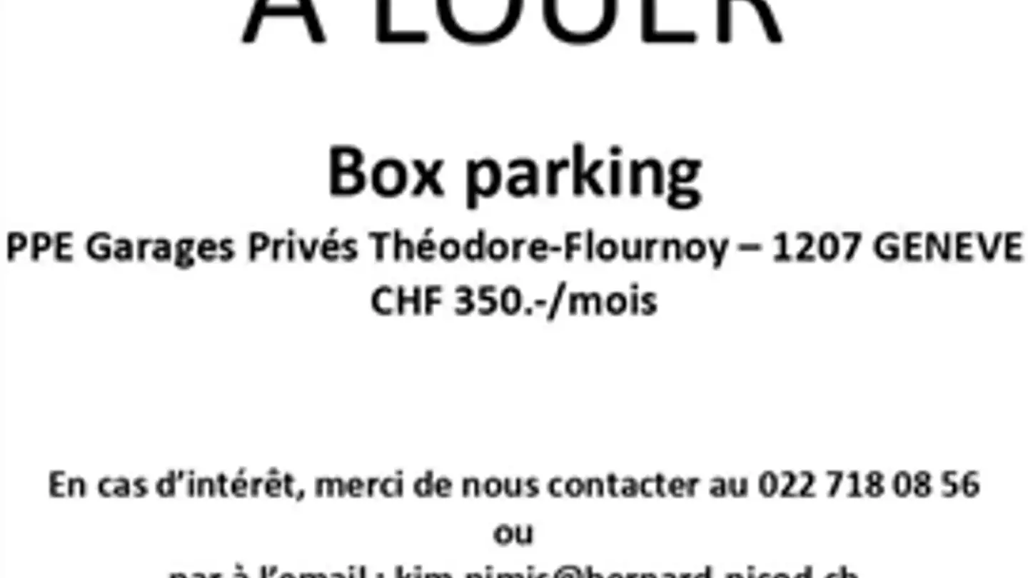 Place de parking extérieure à louer - 1204 Genève