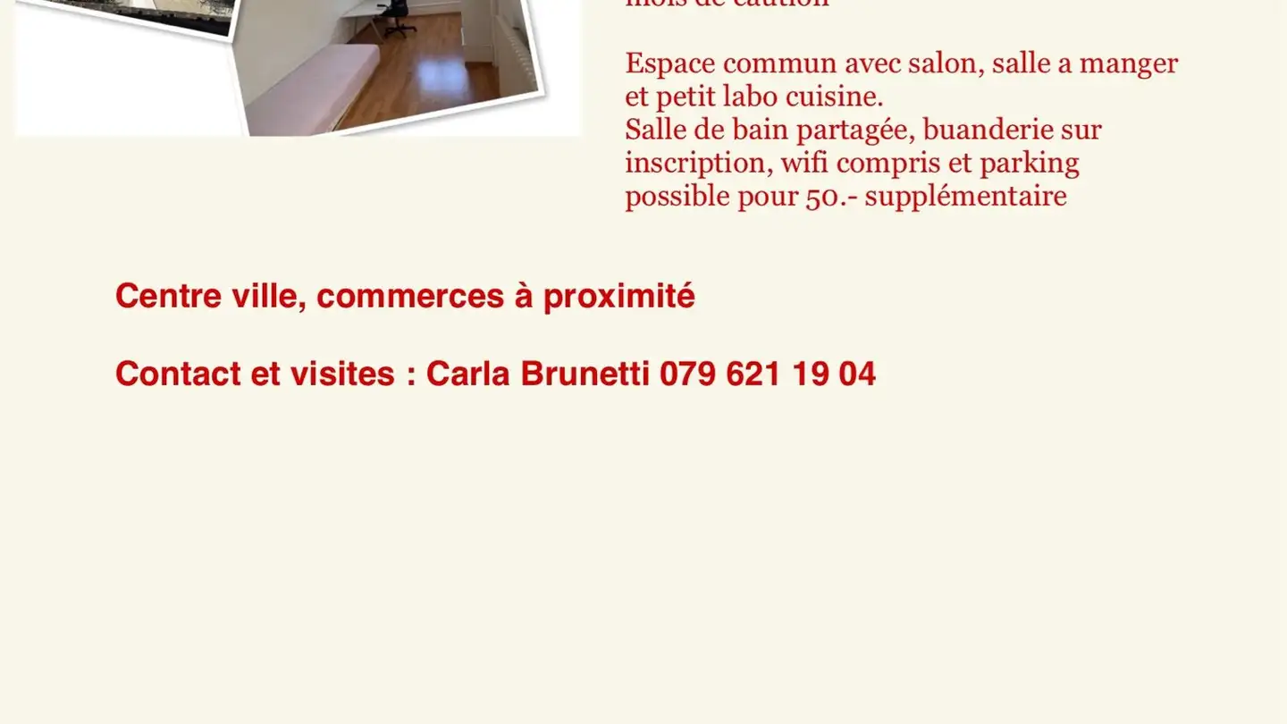 Single room for rent - Avenue Haldimand 9, 1400 Yverdon-les-Bains