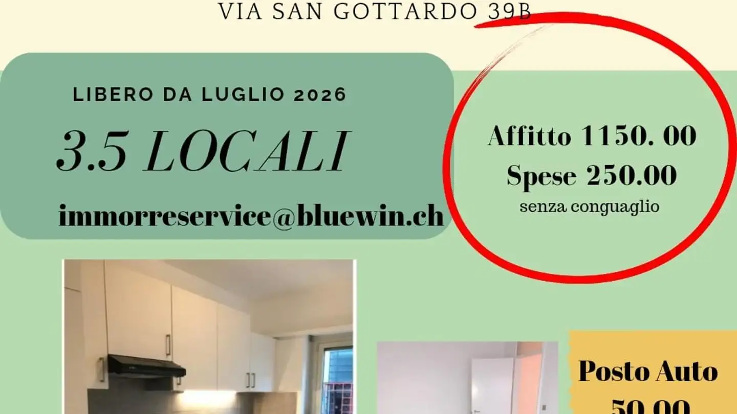 Wohnung mieten - Via San Gottardo 39b, 6500 Bellinzona