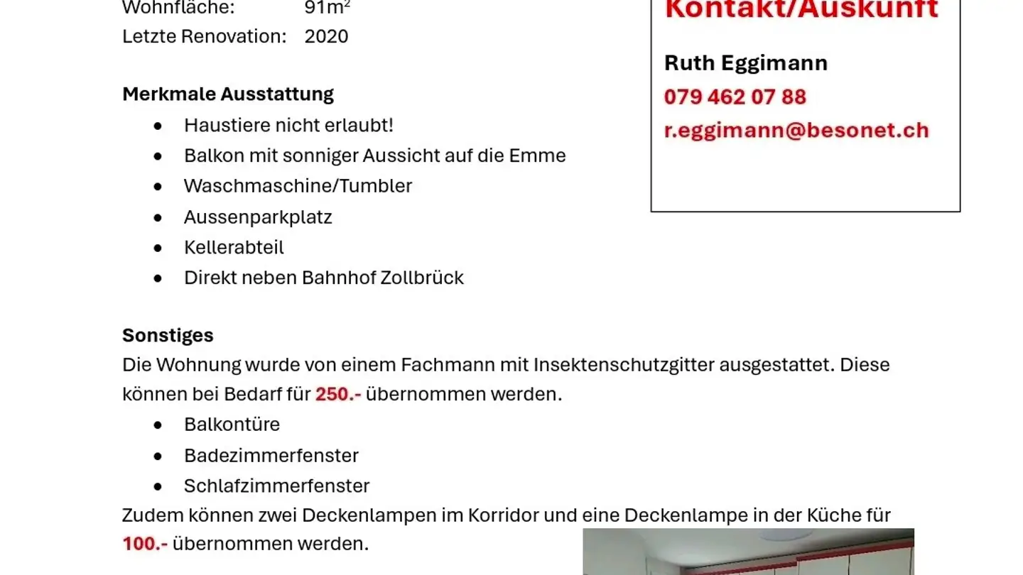 Appartamento in affitto - Bahnhofstrasse 9, 3436 Zollbrück