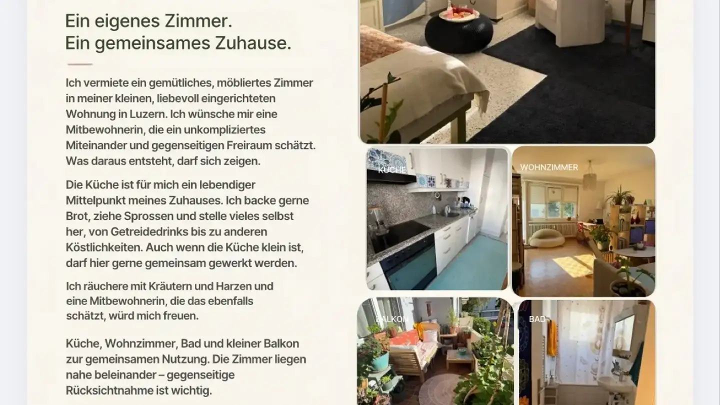 Zimmer mieten - Weinberglistrasse, 6005 Luzern