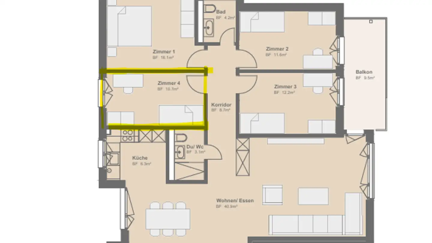 Stanza singola in affitto - Riedenhaldenstrasse 255, 8046 Zürich - Foto 2