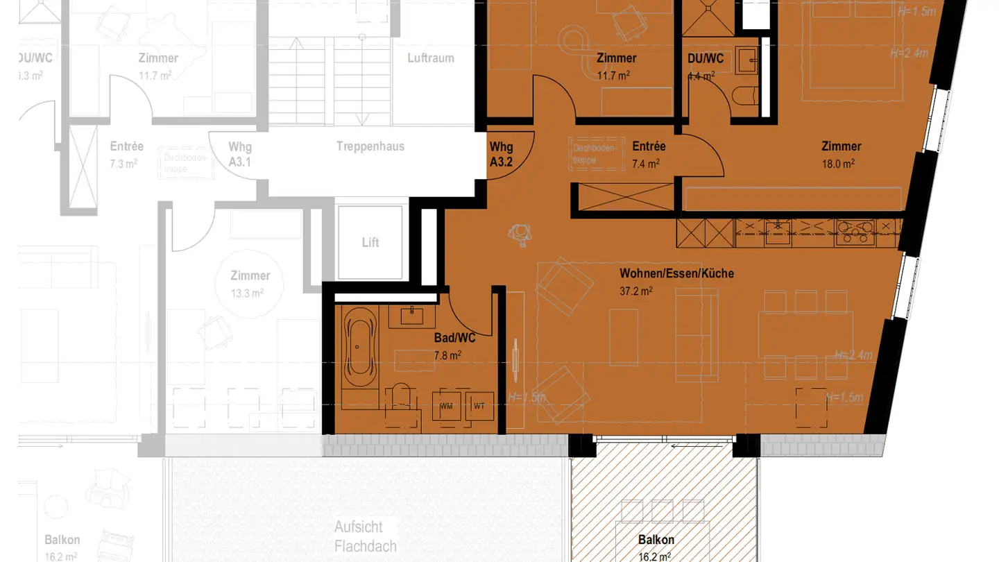 Dachgeschosswohnung mieten - Dachlisserstrasse 11, 8932 Mettmenstetten - Foto 2