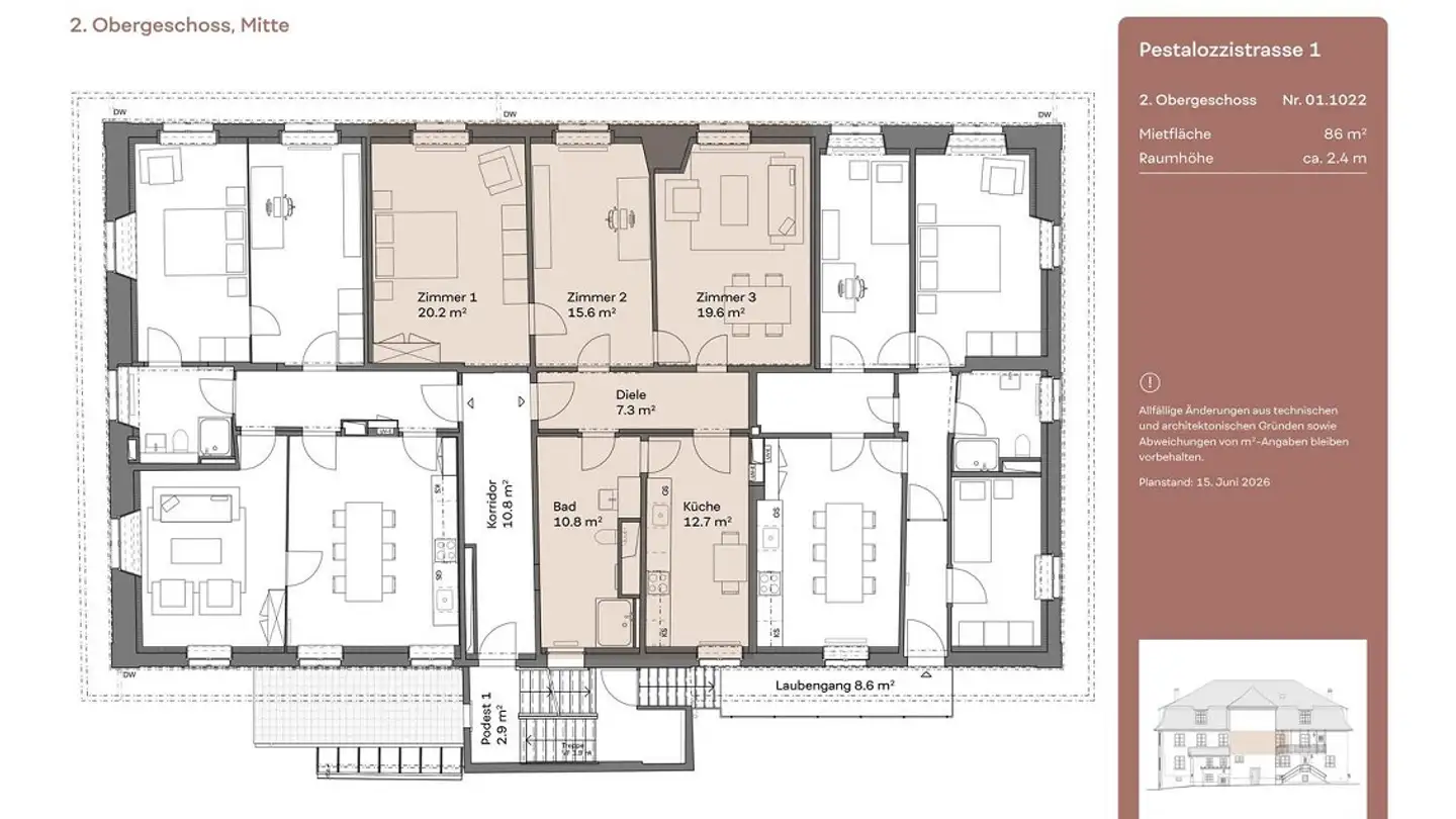 Apartment for rent - Pestalozzistrasse 1, 8352 Elsau