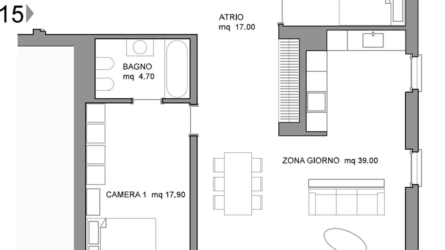 Appartement à louer - Via Rompeda 4, 6512 Giubiasco