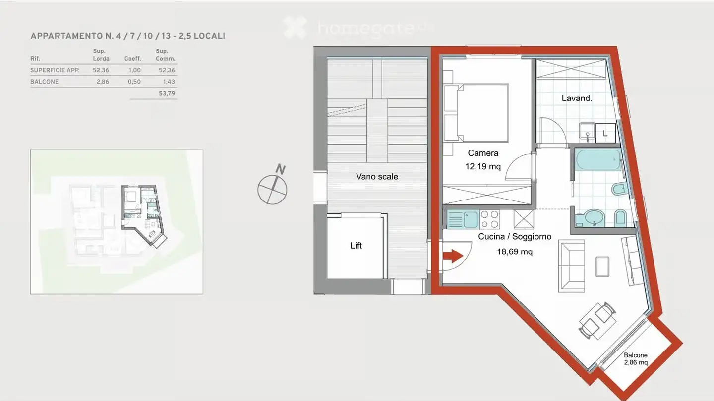 Wohnung mieten - Via Belvedere 8, 6952 Canobbio - Foto 4