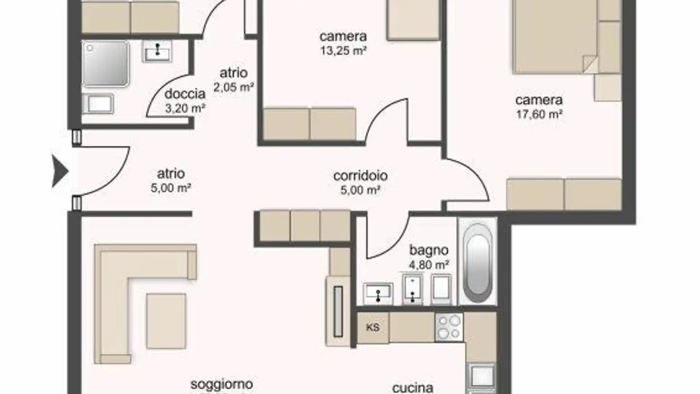 Appartement à louer - Via Guasto 3, 6818 Melano