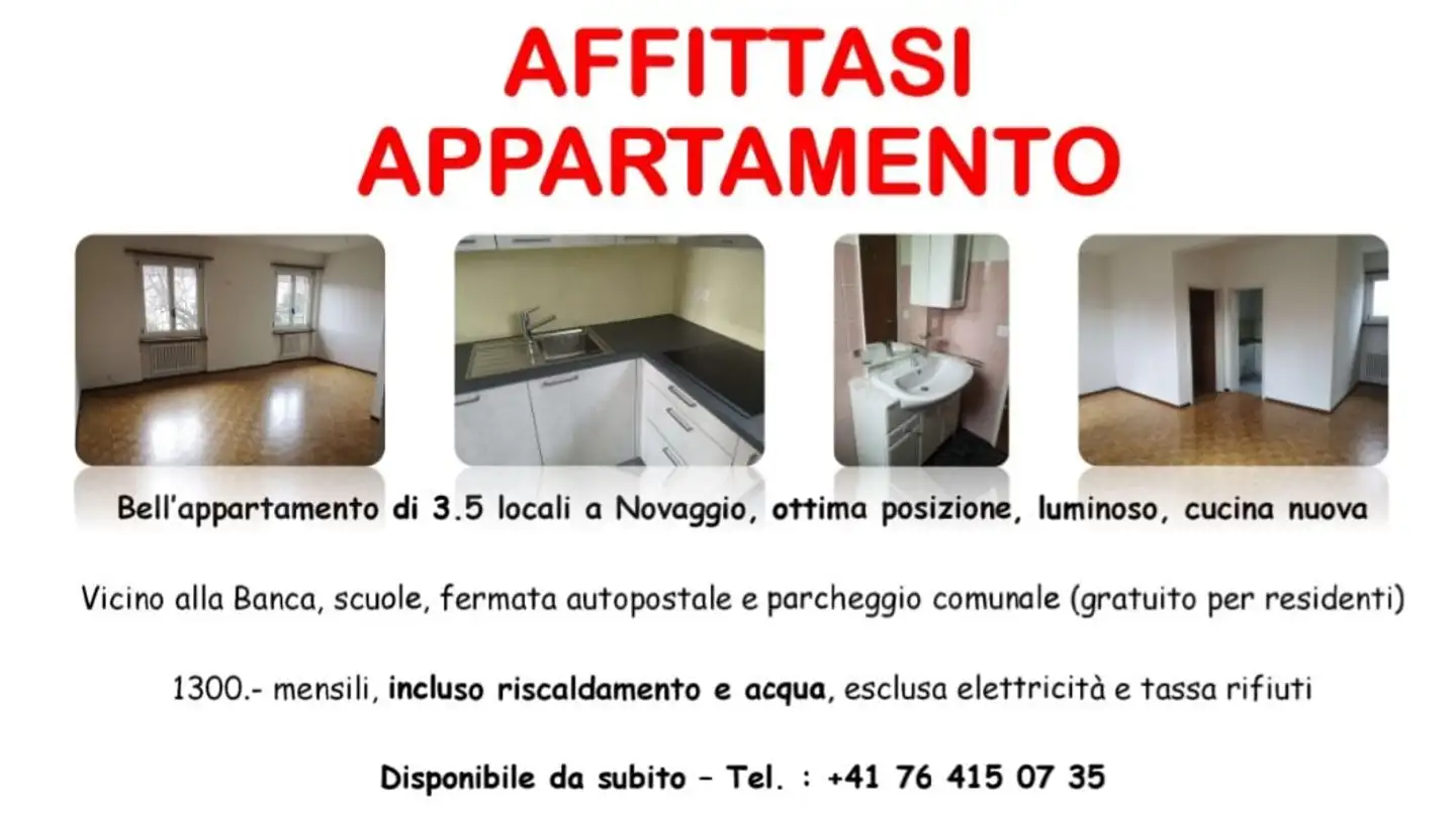 Appartement à louer - Via Sott I Ca 5, 6986 Novaggio