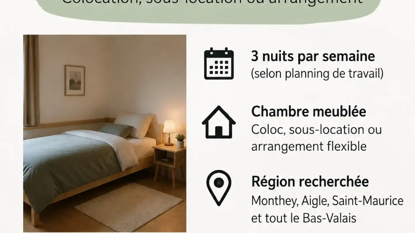 Single room for rent - 1870 Monthey