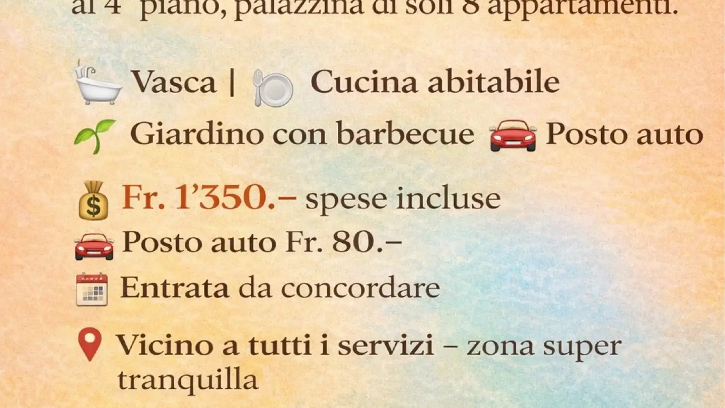 Appartamento in affitto - 6963 Pregassona