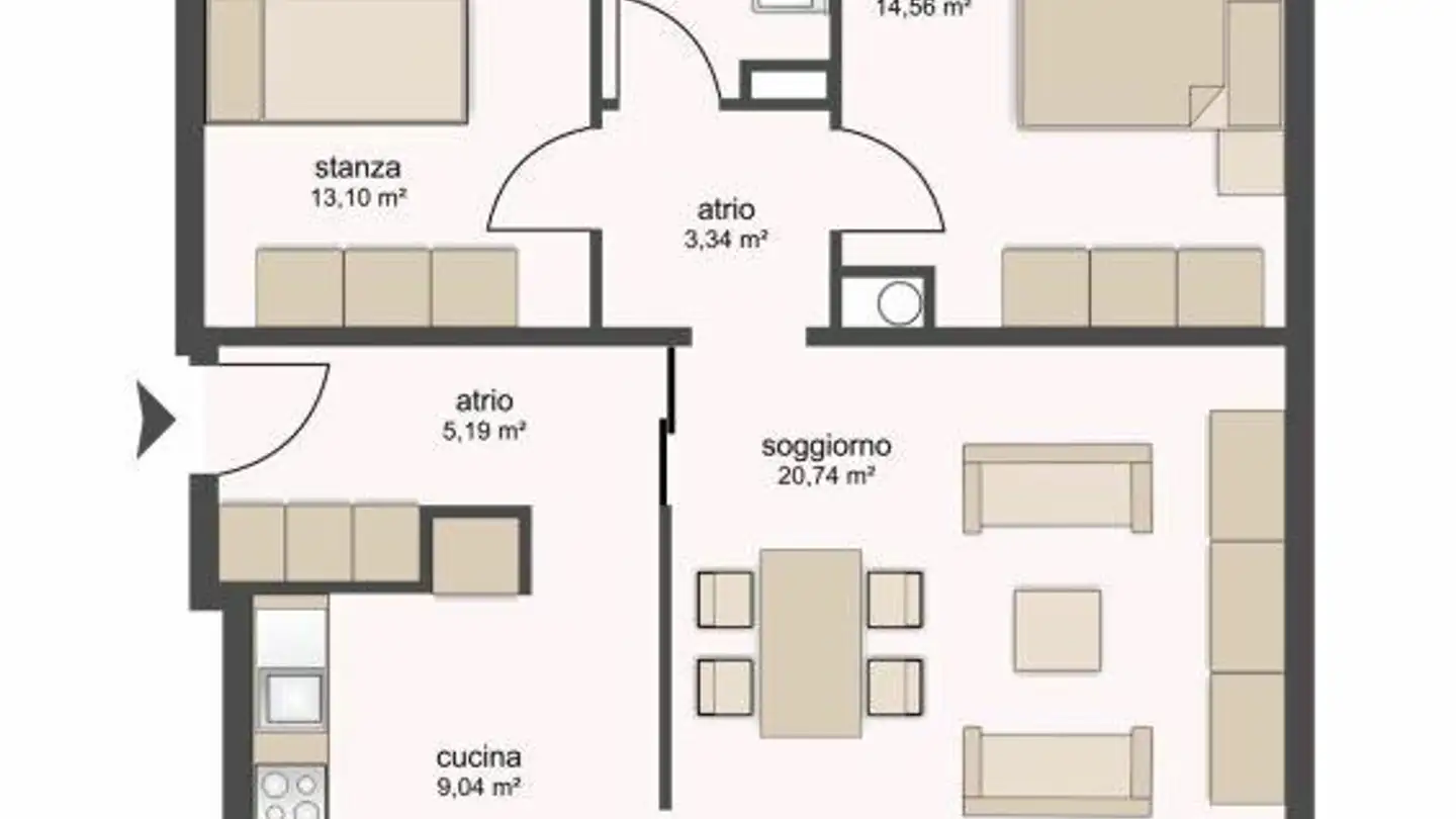 Wohnung mieten - Via Canonico Ghiringhelli 23, 6500 Bellinzona - Foto 2