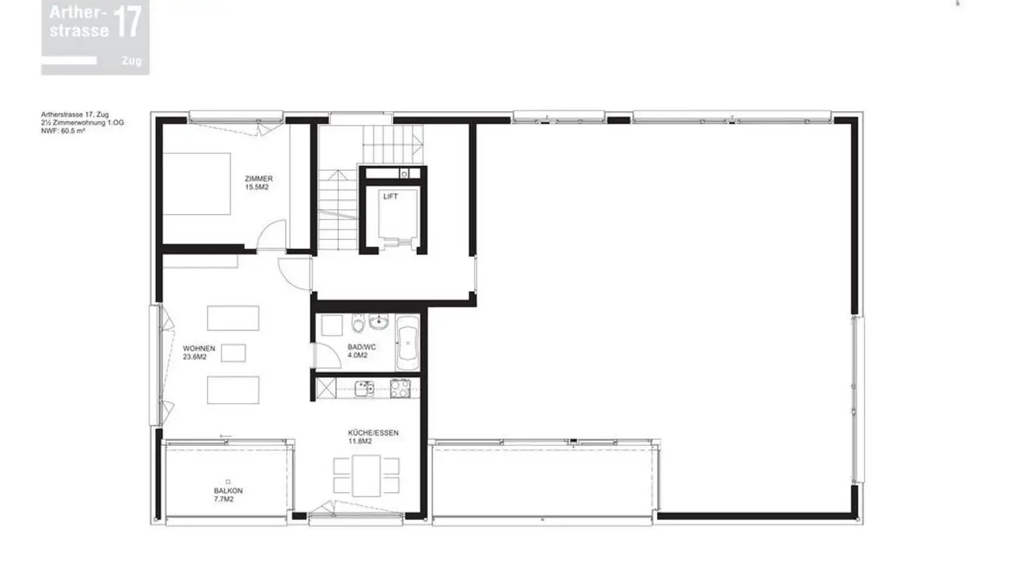 Appartement à louer - Artherstrasse 17, 6300 Zug - Photo 2