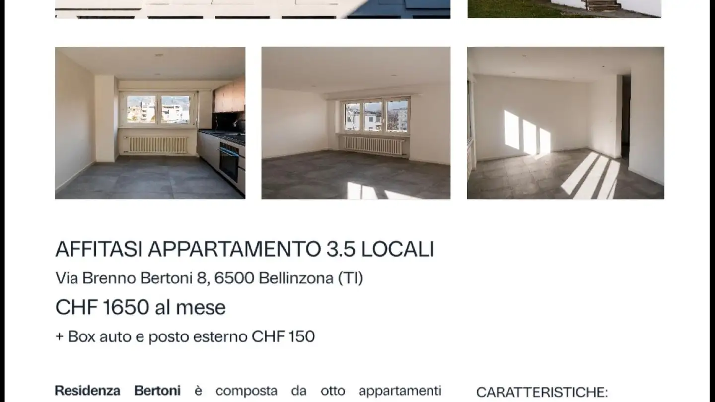 Appartamento in affitto - Via Brenno Bertoni 8, 6500 Bellinzona
