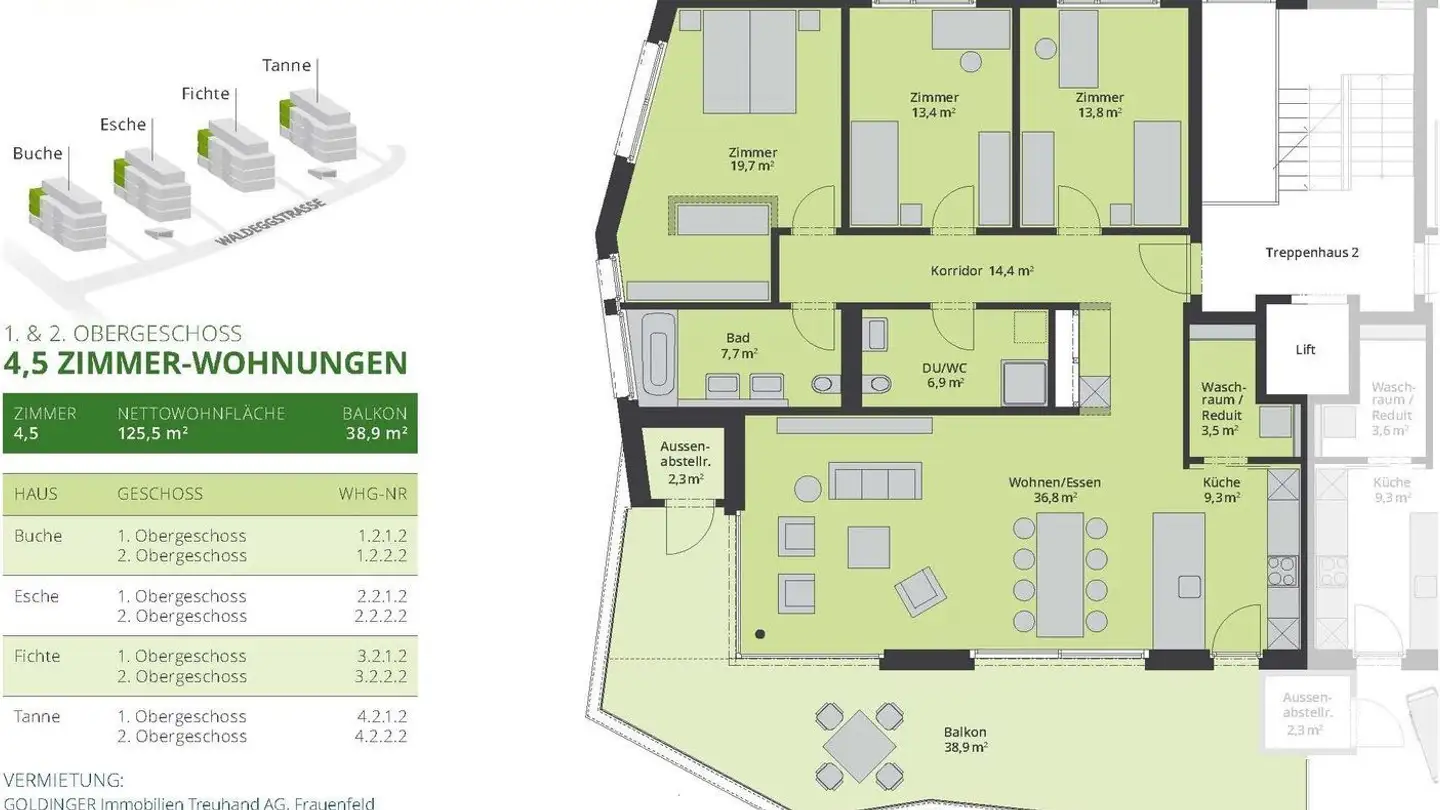 Wohnung mieten - Waldeggstrasse, 8500 Frauenfeld - Foto 3