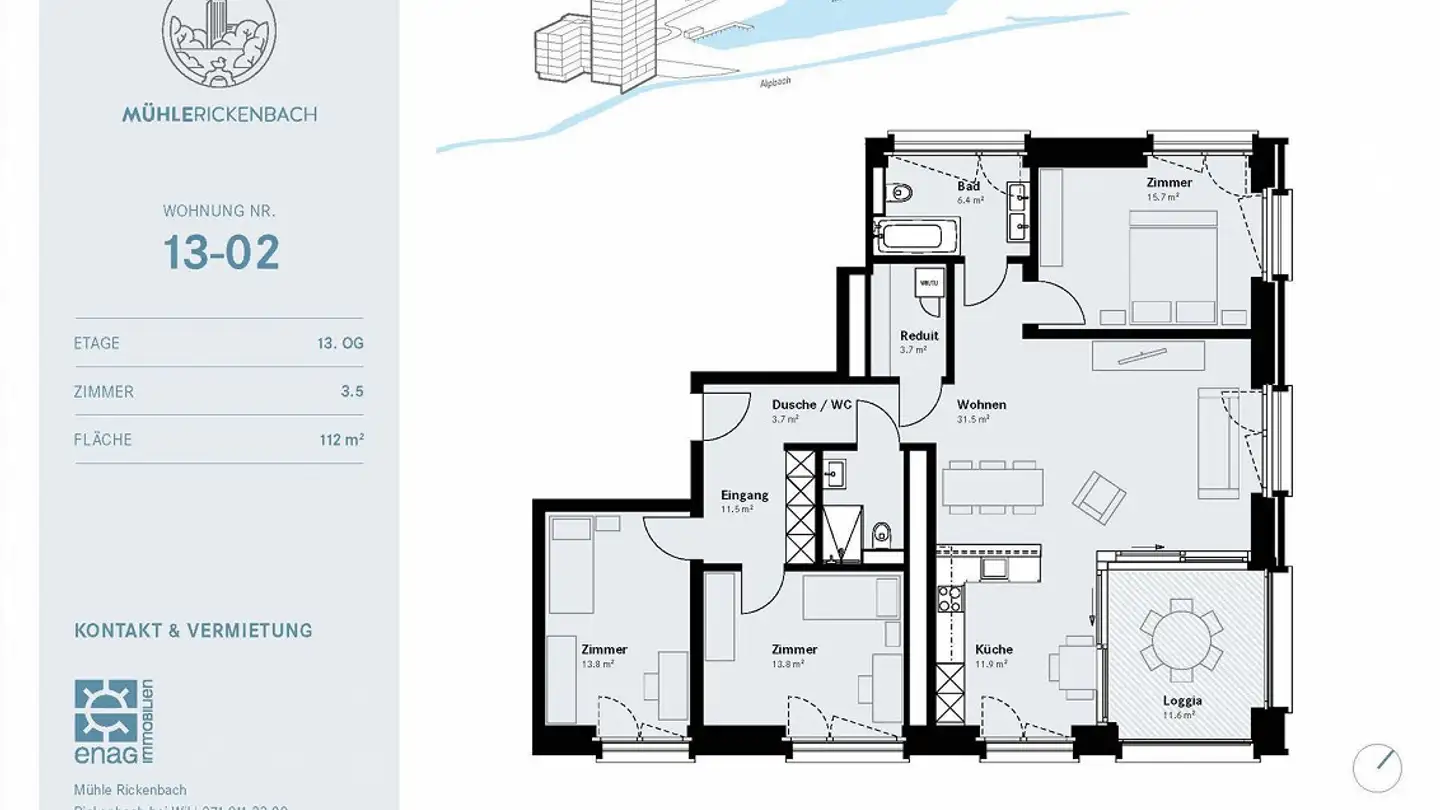Appartamento in affitto - Mühlestrasse 16, 9532 Rickenbach b. Wil - Photo 2
